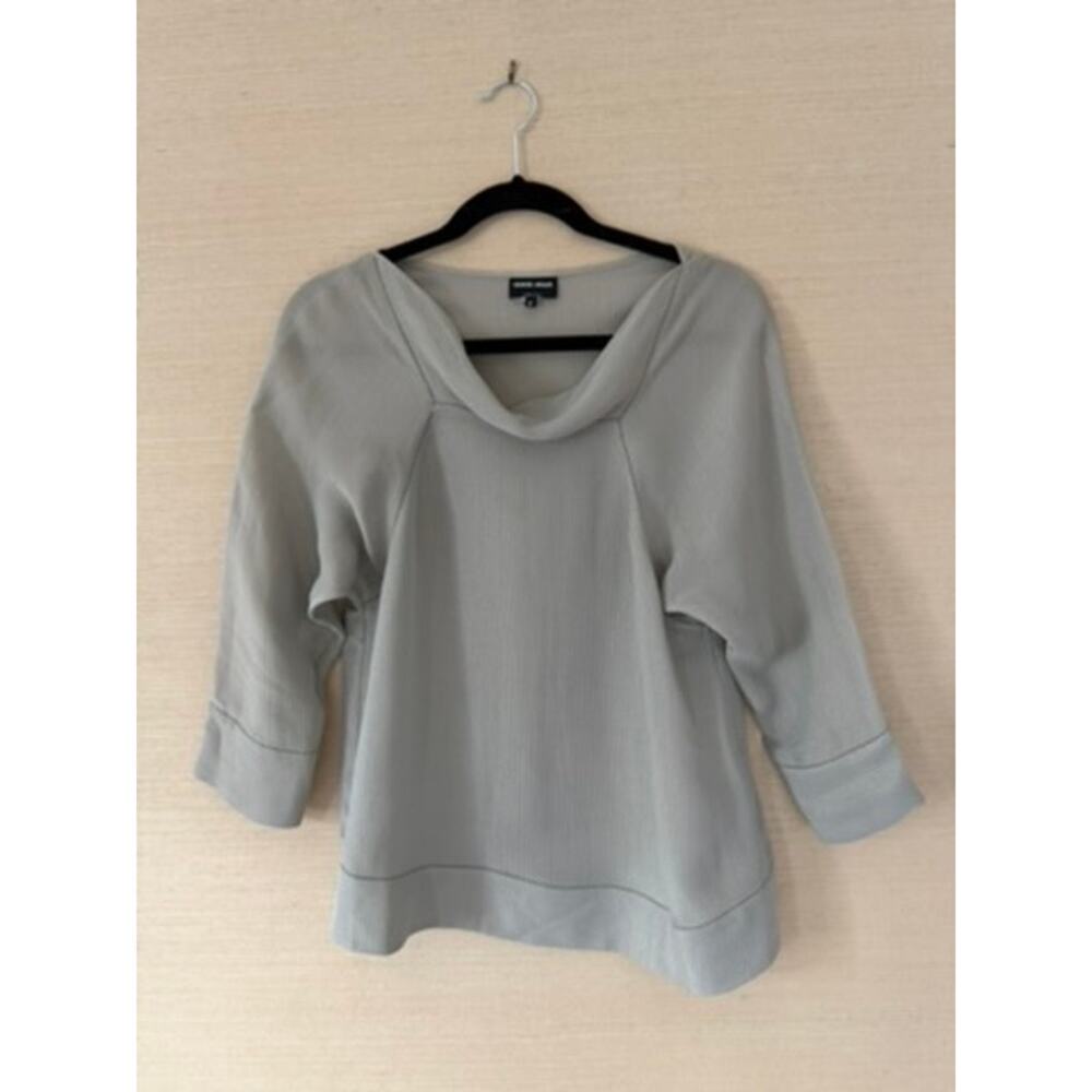 Giorgio Armani Cowl Neck Ribbed Top – Size 8